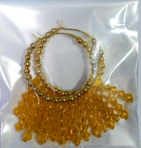 NIBRAS Yellow Multi-layered Dangling Hoop Earrings - B09L1H8D68, 9 gm, 7cm x 8cm x 1cm
